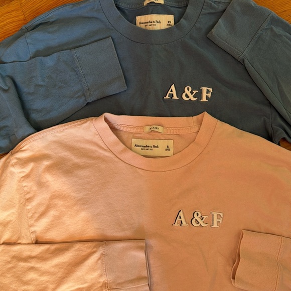 Abercrombie & Fitch Other - 2 Abercrombie t-shirts Fitch bundle pink denim blue teen mens tops A & F relaxed